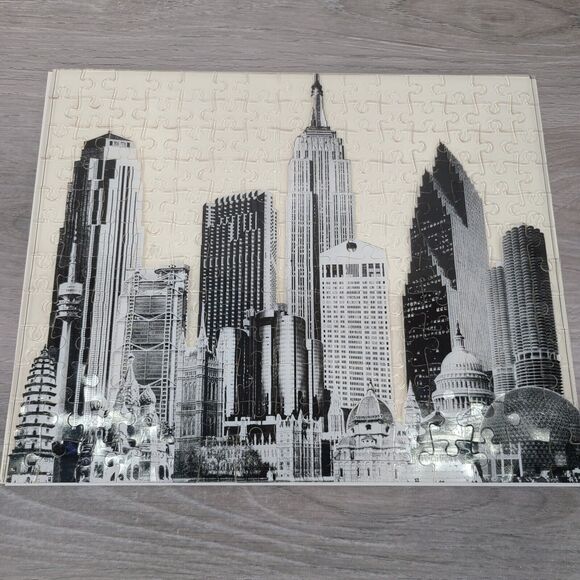 Vintage 1992 3D City Skyline Jigsaw Puzzle Size Gray White NEW in Box - Picture 5 of 8